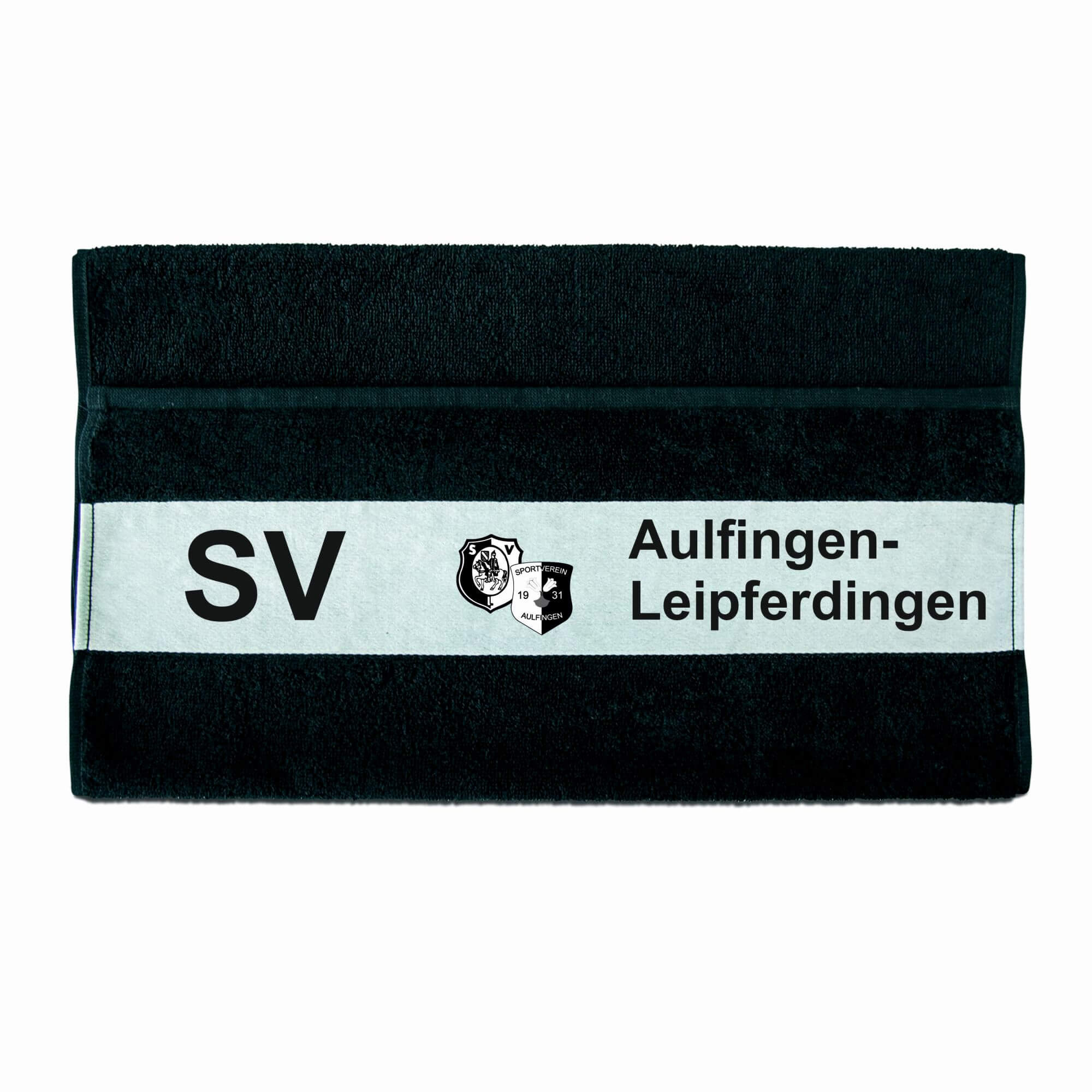Walkfrottier-Handtuch SV Aulfingen-Leipferdingen schwarz 67x140cm